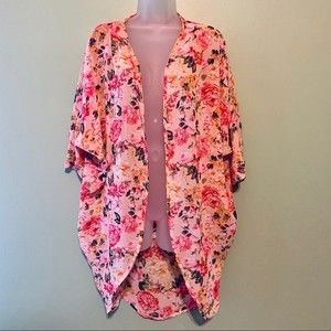Nymphe Los Angeles Rose Floral Kimono, Size Med
